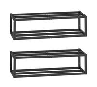 HOOBRO Zapatero de Pared, Juego de 2 Zapateros Colgants Metálicos, Organizador de Zapatos, Ahorro de Espacio, para 12 a 16 Pares, para Entrada, Vestidor, Espacios Pequeños, Negro EBK44XJP201