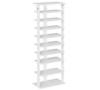 HOOBRO Zapatero, Estante Zapatero, Estantería para Zapatos, Mueble Zapatero de 10 Niveles, con 2 Ganchos, 50 x 28 x 140 cm, para Entrada, Dormitorio, Ahorra Espacio, Blanco EWT140XJ01