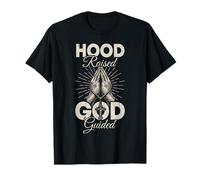 Hood Raised Dios Guiado Mano Espiritual Rezando Religioso Camiseta