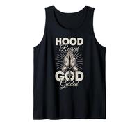 Hood Raised Dios Guiado Mano Espiritual Rezando Religioso Camiseta sin Mangas
