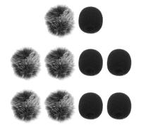 HOODANCOS 10 piezas Fundas para Micrófono de Solapa Mini Protector de Viento con Bloqueador Peludo y Algodón Accesorio para Micrófono de Auriculares Reducción de Ruido y Protección contra
