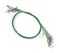 HOODANCOS 10 Piezas Líderes de Pesca Acero Inoxidable LB Resistencia Cable Anti-mordedura con Giratorios para Pesca Mar Profundo Equipo Profesional Verde Reforzado