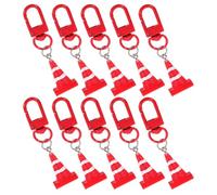 HOODANCOS 10 Piezas Llavero Conjunto Colgante Cono Tráfico Resina Rojo Decoración Portátil Regalo Cumpleaños Fiesta