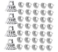 HOODANCOS 100 Unidades Unidades Tapas para Adornos de Árbol de Navidad Colgantes de Plástico Plateados Fáciles de Instalar Accesorios DIY para Decoración Navideña Fiestas y Hogares