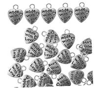 HOODANCOS 100piezas Conjunto De Dijes Corazón Vintage Para Manualidades De Joyería Charm Colgante Para Pulseras y Collares Accesorios Diseño Creativo y Atractivo