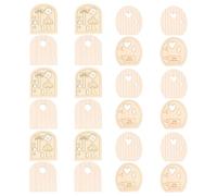 HOODANCOS 12 Juegos de Puertas de Madera para Elfos, Decoraciones Navideñas DIY de Madera, Ideales para Tiendas y Manualidades Creativas