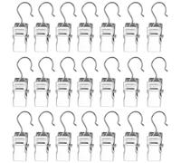 HOODANCOS 120 Clips para Cortinas de Hierro Acabado Níquel Brillante Fijadores Resistentes para Colgar Cortinas de Ducha y Hogar Pack de 120 Unidades