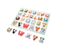 HOODANCOS 1juego Puzzle Educativo De Madera para Niño Niña Tablero De Aprendizaje del Alfabeto Juguete Interactivo para Desarrollo Cognitivo y Habilidades Lógicas para Educación