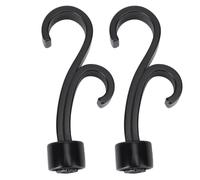 HOODANCOS 2 Piezas Accesorios de Cortina Doble Gancho Decorativo para Barra Romana Negro Remates de Extremo Abs Resistente para Sala y Dormitorio