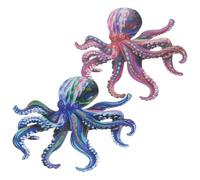 HOODANCOS 2 Piezas de Colgantes de Pulpo de Hierro para Decoración de Pared, Ornamento Creativo y Delicado para Interiores y Exteriores del Hogar
