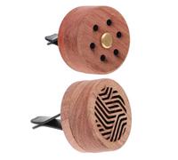 HOODANCOS 2 piezas Difusor de Aire para Coche con Clips de Ventilación de Madera Unidades Ambientador Natural para Vehículo Diseño Original con Líneas Degradadas para Aromaterapia y