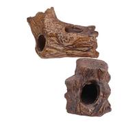HOODANCOS 2 Piezas Escondite Acuario Cerámico Pequeño para Peces y Camarones Cueva Cría Decorativa Tronco Simulado para Pecera Refugio Oculto Compatible con Varias Dimensiones y Estilos