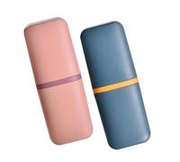 HOODANCOS 2 Piezas Estuche Portátil para Cepillos de Dientes y Pasta de Viaje con Tapa Diseño Compacto y Multipropósito para Baño Escuela y Viajes de Negocios