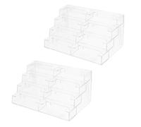 HOODANCOS 2 piezas Expositor Acrílico Transparente para Tarjetas de Visita Soporte de Sobremesa para Oficina y Publicidad de Organizador Compacto para Escritorio y Almacenaje de Notas