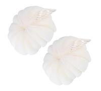HOODANCOS 2 piezas Pelotas de Ducha Exfoliantes Forma de Pétalos Unidades Beige Esponjas Jabonosas para Baño Limpieza Suave y Ahorro de Gel Material Duradero y Cómodo para Uso Diario