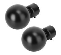 HOODANCOS 2 Piezas Soportes para Cortina Decorativos de Hierro Negro de Remates Finales para Barra de Cortina Accesorios Prácticos y Fáciles de Instalar para Hogar