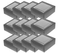 HOODANCOS 20 Cajas de Papel para Joyería Negras Ventana Transparente, Diseño Simple y Superficie Lisa, Multifunción y Fáciles de Llevar para Cumpleaños y Comunión