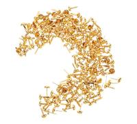 HOODANCOS 200 Sujetadores de Papel Metálicos Dorados Miniatura 4,5 X 8 Mm, Clips para Manualidades Bricolaje y Scrapbooking, Clavitos de Dos Patas Decorativos para Proyectos Creativos, 200