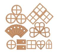 HOODANCOS 24 Piezas de Virutas de Madera Huecas para Manualidades DIY Superficie Lisa y Estilo Rústico Adecuado para Decoración y Proyectos Creativos