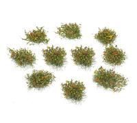 HOODANCOS 25 Piezas Césped Artificial Miniatura, Mechones de Hierba Naranja y Marrón, Decoración para Modelismo Ferroviario, Manualidades de Mesa de Arena, Paisaje en Miniatura, Uso