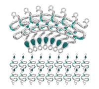 HOODANCOS 25 Piezas Colgantes de Serpiente de Aleación para Manualidades, Dijes Pequeños para Pulseras y Pendientes Diy, Accesorios Verdes con Base Clara, Suministros de Joyería para Crear