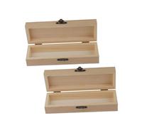 HOODANCOS 2piezas Estuche De Madera Sin Acabado para DIY Caja De Lápices Creativa Soporte Multi-Funcional para Material Escolar Almacenamiento De Papelería para Niño Niña y Proyectos