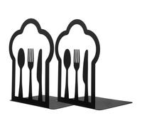 HOODANCOS 2piezas Soporte De Libros De Cocina Temático Sujetalibros Decorativo Forma De Cuchara y Tenedor De Vintage para Estudio y Organización De Libros