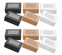 HOODANCOS 30 Cajas de Papel para Jabón con Ventana, Diseño Simple y Elegante, Fácil de Usar, Embalaje Delicado para Jabones Artesanales y Pequeños Objetos