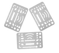 HOODANCOS 3piezas Protector De Borrado Acero Inoxidable Plantilla para Dibujo Técnico Borrador Escudo para Detalles Dibujo y Diseño Herramienta Segura con Esquinas Redondeadas para Artes y b