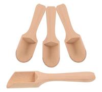 HOODANCOS 4 Cucharitas de Madera para Sal y Condimentos Tamaño Pequeño 27X11 CM Mango Plano Largo de Madera Natural Cucharillas Prácticas para Cocina y Té Utensilios Versátiles para