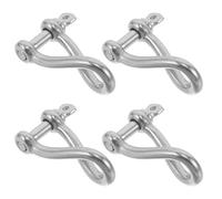 HOODANCOS 4 Piezas Grillete Marinero Torcido de Acero Inoxidable de Accesorios de Anclaje Pesados con Tornillo para Barcos y Amarres