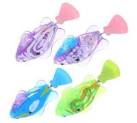 HOODANCOS 4 Piezas Juguetes Eléctricos para Gatos Nadadores con Luces LED de Peces Interactivos Resistentes para Estimular y Divertir Cachorros y Mascotas Accesorios Divertidos de Abs para