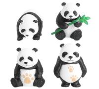 HOODANCOS 4 Piezas Micro Paisajismo con Adornos de Panda Miniatura Artesanía Creativa de PVC para Decoración de Jardín y Escritorio para Bonsáis y Manualidades Navideñas