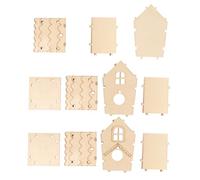HOODANCOS 4 Piezas Nidos de Pájaros de Madera Sólidos para Cría y Decoración DIY Casetas Colgantes sin Pintar para Jardín y Exterior Kit de Ensamblaje para Adultos Diseño con Patrón Lineal