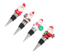 HOODANCOS 4 Piezas Tapones para Botellas de Vino de Navidad Corcho Decorativo Sellado Hermético para para Fiestas Bodas y Celebraciones Casa