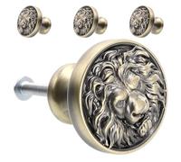 HOODANCOS 4 Piezas Tiradores de Aleación de Zinc para Muebles, 4 Piezas, Diseño Vintage en Acabado Mate Azul Antiguo, Perillas Redondas para Cajones y Armarios, Herrajes para Cocina y