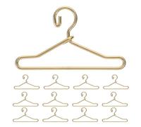 HOODANCOS 40 Piezas Unidades Perchas Mini Metálicas Doradas para Muñecas Resistentes y Seguras Organizador para Ropa de Casa de Muñecas Accesorios para Armarios Pequeños