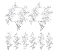 HOODANCOS 5 Pares De Flores Flores De Encaje Para Boda Adorno Para Vestido De Novia Bordado De Lentejuelas Apliques De Encaje Elegante Aplique Floral Fondo De