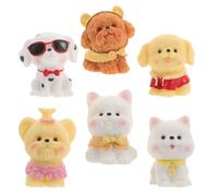 HOODANCOS 6 Piezas Figura Decorativa Estanterías y Mesas de Noche para Estanterías y Mesas de Noche para Resina con Diseño de Cachorro Adorable Adecuado como Obsequio y Adorno Artístico