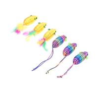 HOODANCOS 6 Piezas Juguetes para Gatos Ratones de Resistente Mordeduras Kit Colores Mixtos para Entretenimiento y Antiestrés Felinos