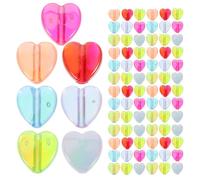 HOODANCOS 600 Cuentas Acrílicas Forma de Corazón Multicolor Orificio Grande para Hacer Pulseras y Collares DIY Separadores Sueltos para Joyería Manualidades y Accesorios de San Valentín