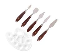 HOODANCOS 6piezas Espátulas Inoxidable Para Al Óleo Con Bandeja De Para De y Para De Pigmentos