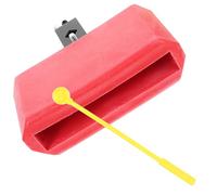 HOODANCOS Accesorio de Percusión para Batería Cencerro Rojo de Plástico y Metal Montaje Fácil y Mallete Portátil para Soporte de Percusión