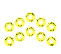 HOODANCOS Anillo de advertencia para interruptor de parada de emergencia industrial color amarillo con forma redonda 10 piezas en PVC para señalización
