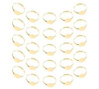 HOODANCOS Anillos Ajustables Base Plana Engaste Adhesivo para Joyería Bricolaje, 50 Piezas para Manualidades y Creación de Alianzas de Boda