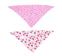 HOODANCOS Babero para Perro Triangular de Poliéster 2 Piezas Pañuelo para Mascotas Día Enamorados Bufanda para Cachorro Pequeña Accesorio Colorido y Transpirable para Perros y Gatos