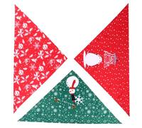 HOODANCOS Baberos Navideños para Perro 3 Piezas Pañuelos Triangulares de Algodón para Mascotas Diseño Rojo Campana Verde Copo y Muñeco de Nieve Rojo Papá Noel Accesorios para Navidad