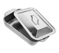 HOODANCOS Bandeja Rectangular para Asar Pescado de Acero Inoxidable 41X24X75 CM con Tapa Bandeja Metálica Profunda para Uso Doméstico y Catering Resistente y Fácil de Limpiar