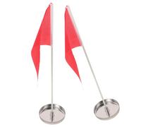 HOODANCOS Banderas de Golf para Putting Green con Copa de Acero Inoxidable de 10 CM 2 Unidades Portátiles y Resistentes Intemperie para Práctica Interior y Exterior Herramienta de