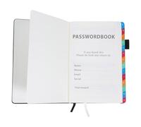 HOODANCOS Bloc de Notas de Contraseñas Portátil Negro con Funda y Pestañas Alfabéticas, Cuaderno Pequeño para Gestión Segura de Cuentas y Direcciones de Sitios Web